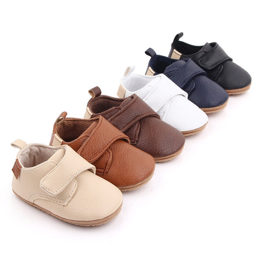 Classic Leather Rubber Sole Anti-slip Toddler First Walkers