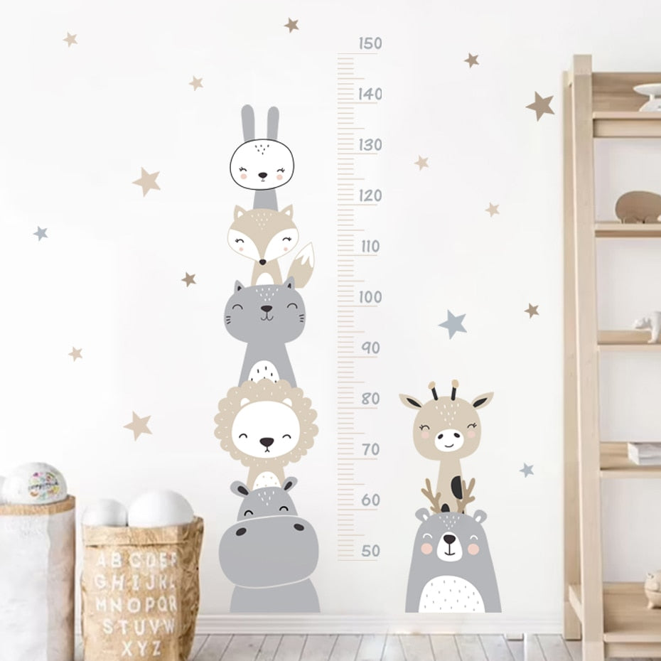 Height Measurement Animals Wall Sticker