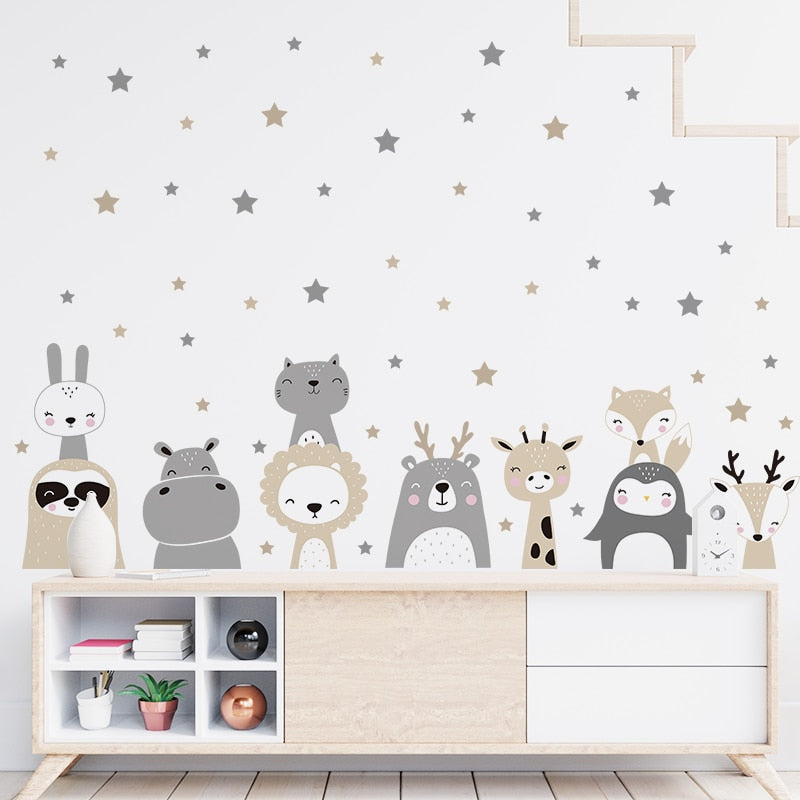 Forest Animals and Stars Wall Stickers