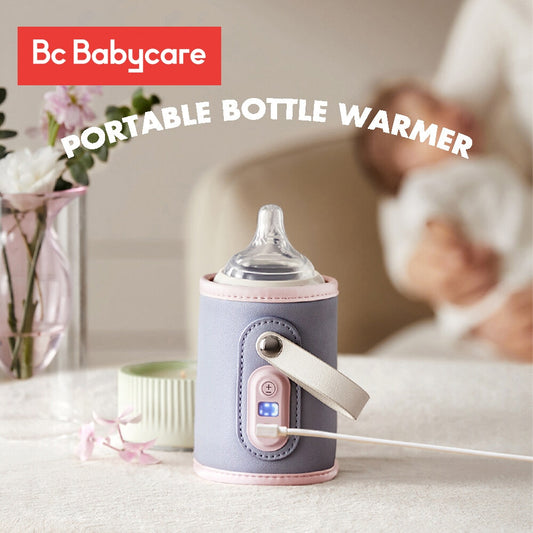 Bc Babycare Portable USB Milk Water Bottle Warmer Food Thermostat for Night/Outgoing Feeding Bottle Heater Cover for Breastmilk